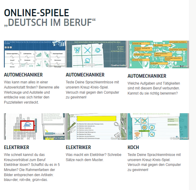niemiecki zawodowy - gra online